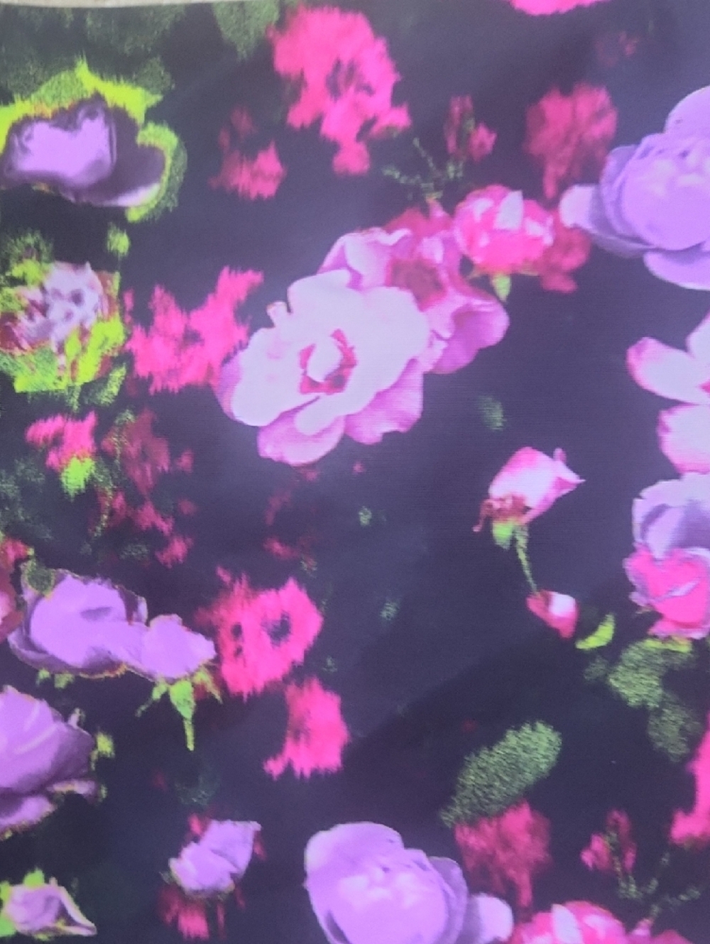 Old Navy Black Floral Crop Top - Pink & Lime Accents - Picture 4 of 11